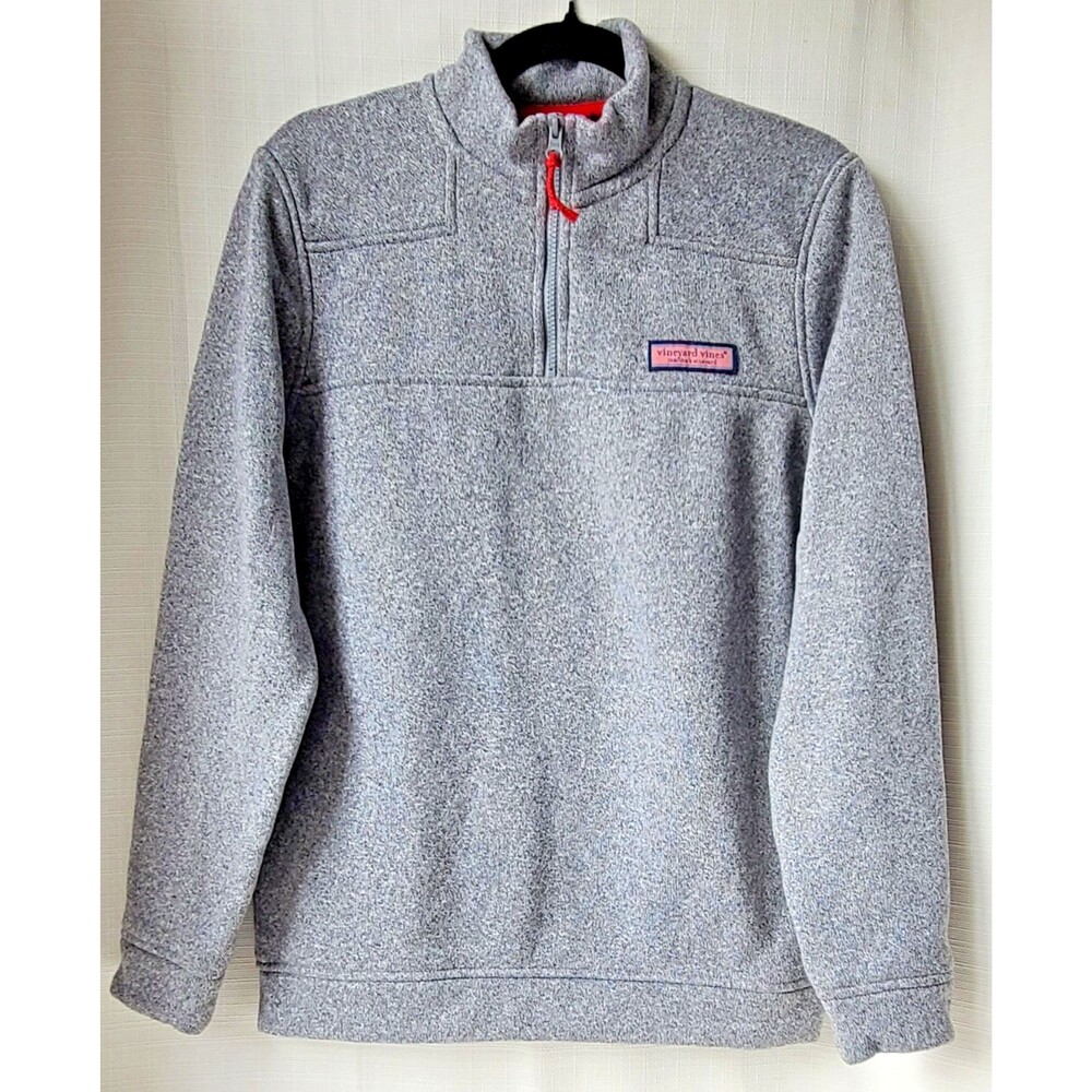 Vineyard Vines Shep Shirt Womens S Gray 1/4 Zip Pullover Fleece Sweater